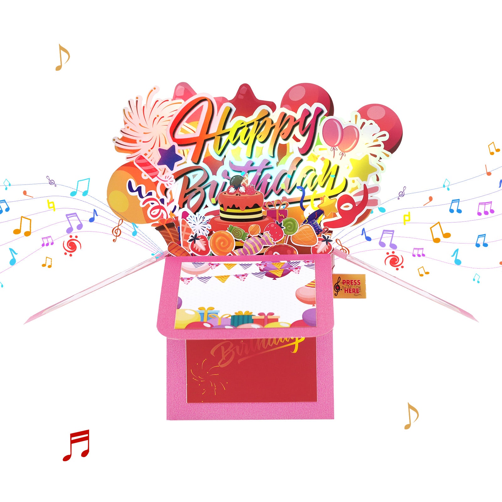 Musical Happy Birthday Pop-Up Card with Fireworks Magic Ants