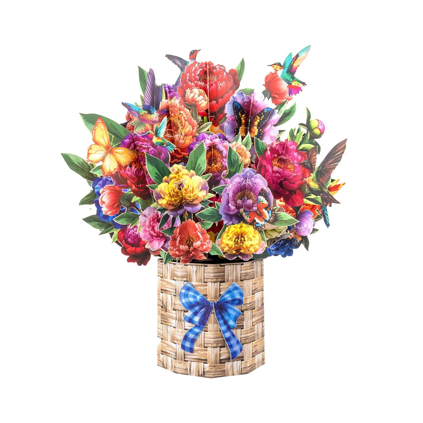 Hummingbird Bouquet Pop Up Card - Peony Flowers Elegant Gift for Mother's Day, Birthdays & Special Occasions Magic Ants