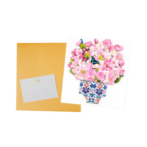 Cherry Blossom Bouquet Pop Up Card - Elegant Gift for Mother's Day, Birthdays & Special Occasions Magic Ants