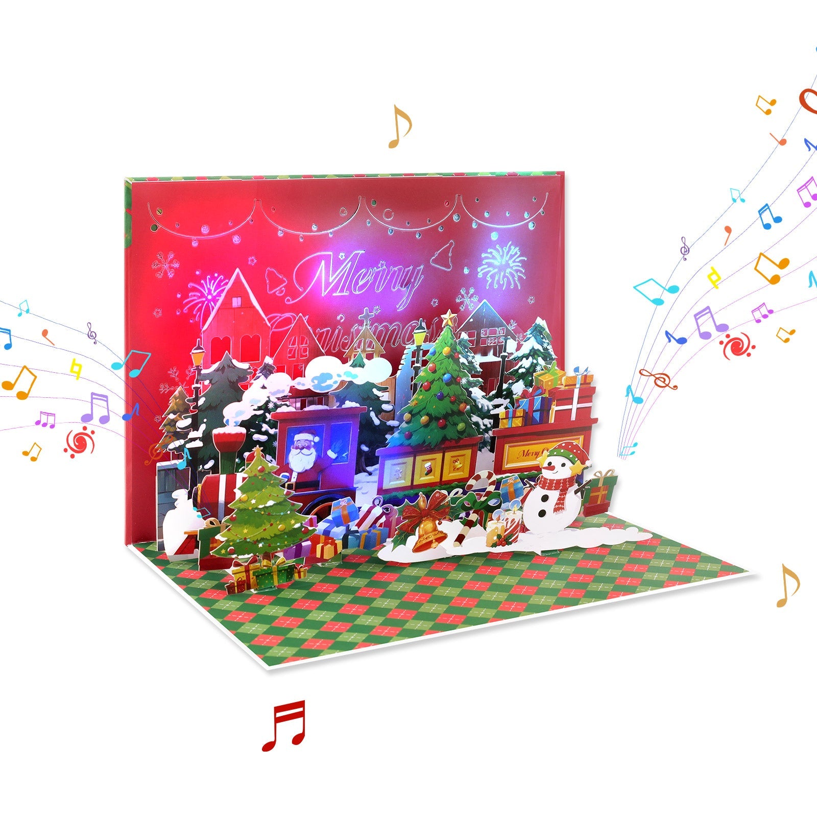 Holiday Music Pop Up Card for Christmas - 3D Sound Greeting Card with Notecard Magic Ants