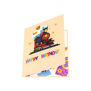 Train Birthday Pop-Up Card for Kids and Train Lovers Magic Ants