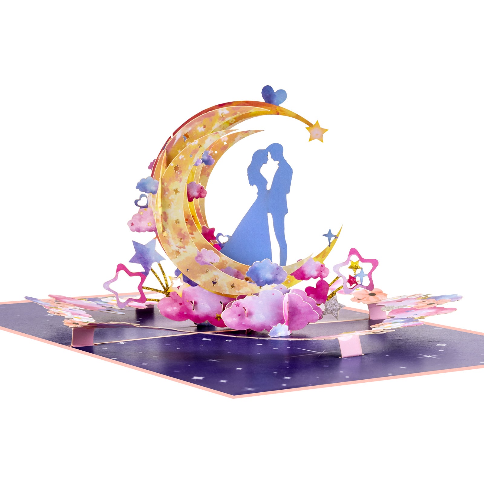 Romantic 3D Pop up Card for Valentine's Day | Moon with Dancing Couple Design | Perfect Gifts for Her Him Magic Ants