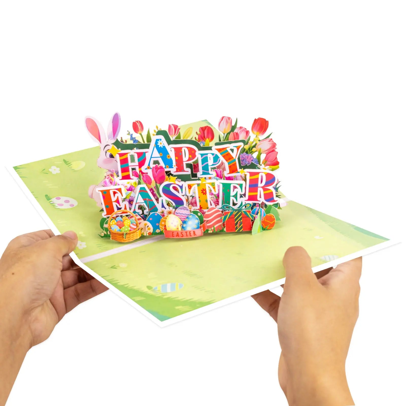 Cheerful Easter Pop-Up Card | Colorful 3D Happy Easter Lettering Design Magic Ants