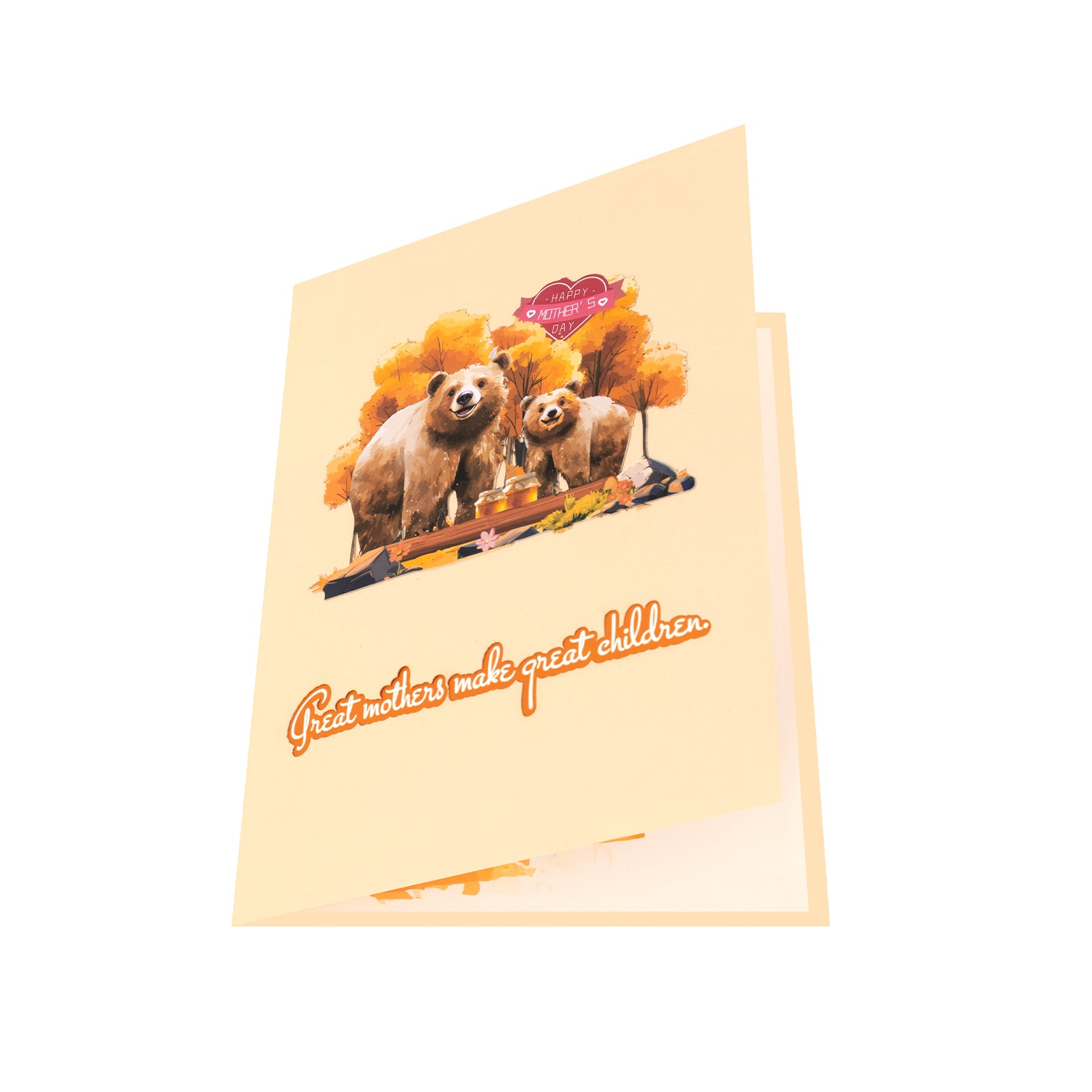 Mother's Day Pop-Up Card | Bear Mom and Cub Design Magic Ants