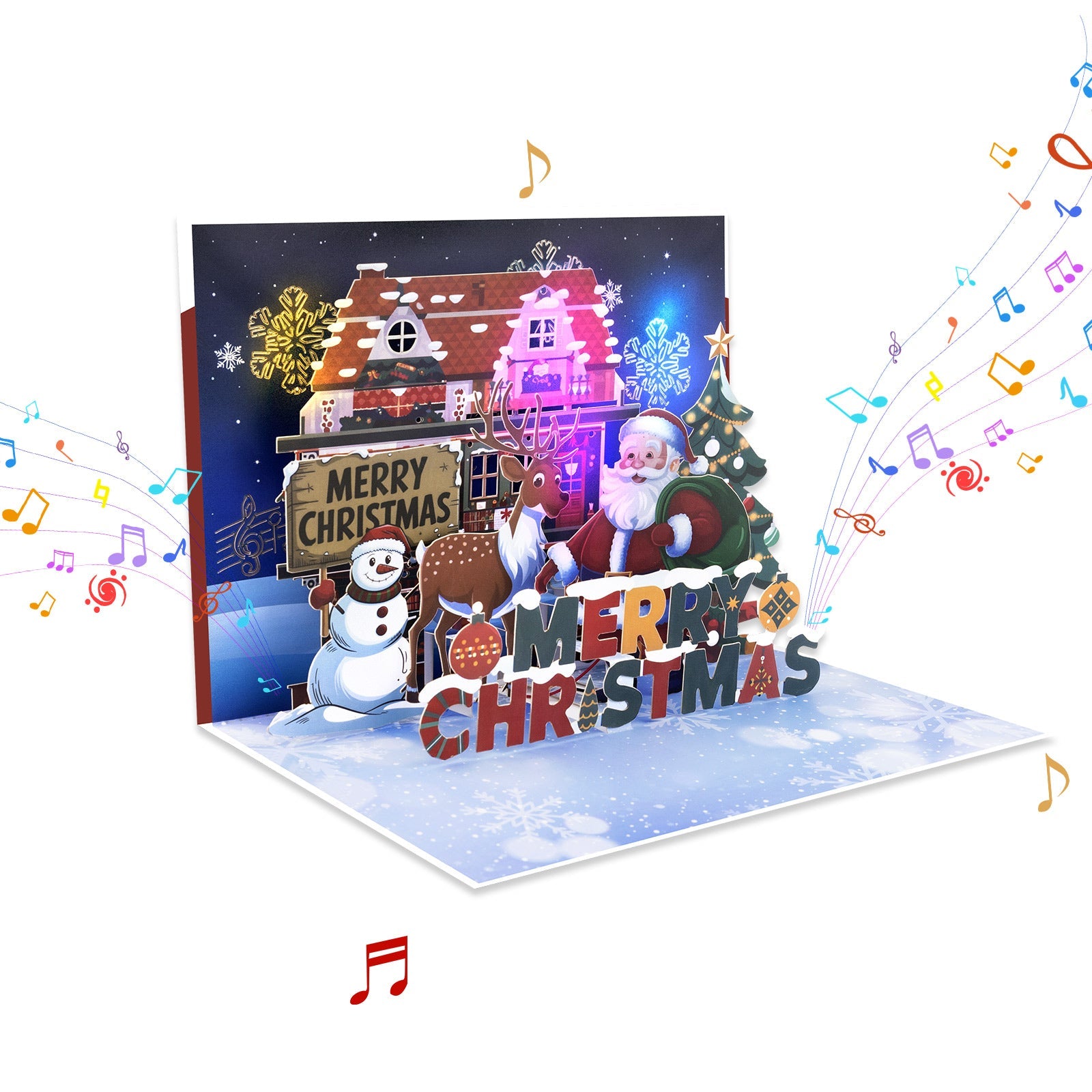 3D Christmas Pop Up Card with Music - Holiday Greeting Card for Family & Friends Magic Ants