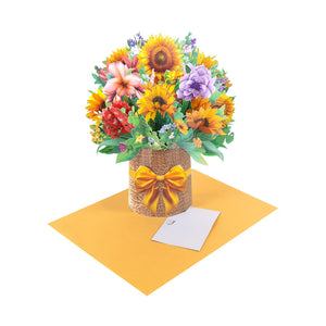 3D Sunflower Bouquet Pop Up Card - Unique Pop-Up Flower Greeting Card for Mother's Day, Birthday, Anniversary & Special Occasions Magic Ants