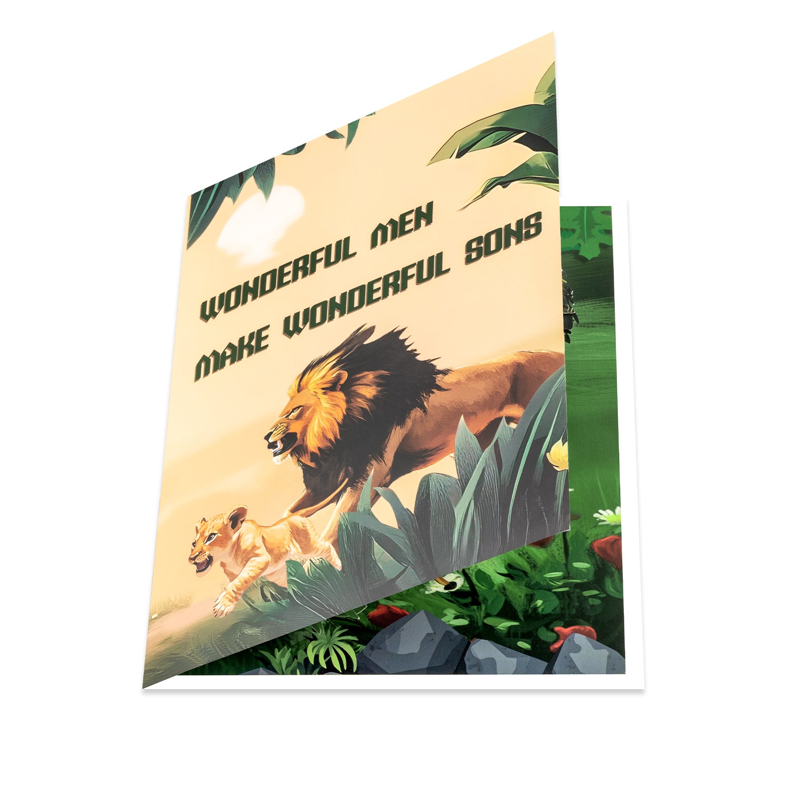 Powerful Father's Day Pop-Up Card | Lion Dad and Cub Design Magic Ants