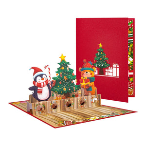Pop-Up Christmas Money Gift Card - Holiday Money Holder Greeting Card with Envelope - 3D Christmas Tree Design for Cash Gifts and Seasons Greetings Magic Ants
