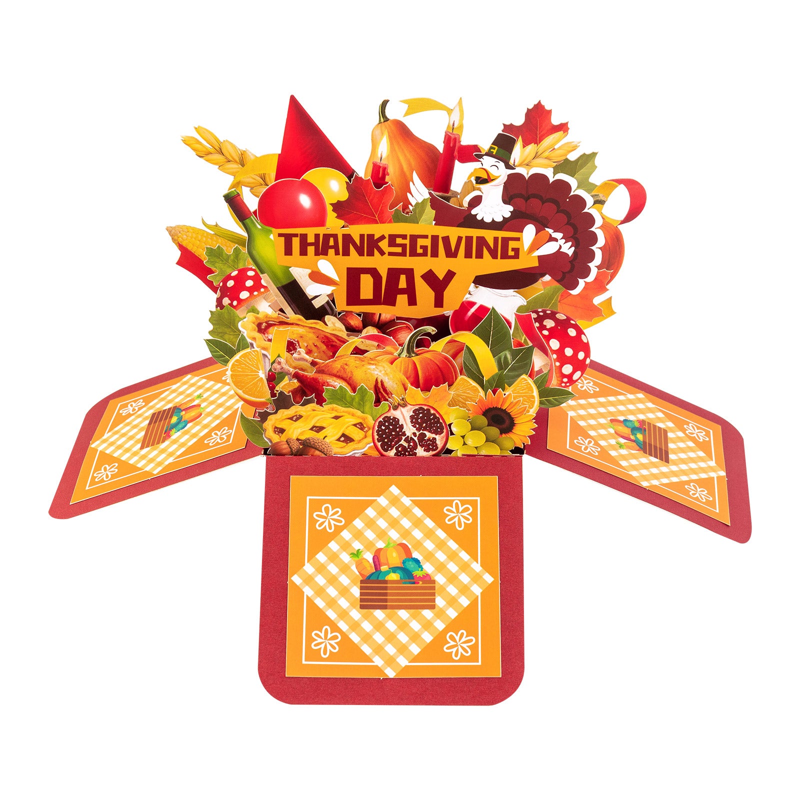 Thanksgiving 3D Pop-Up Gift Box Card | Personalized Festive Greeting Card for Thanksgiving & Harvest Celebrations