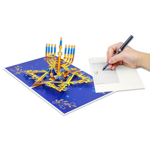 Hanukkah Pop Up Card – 3D Jewish Holiday Greeting Card with Envelope Magic Ants