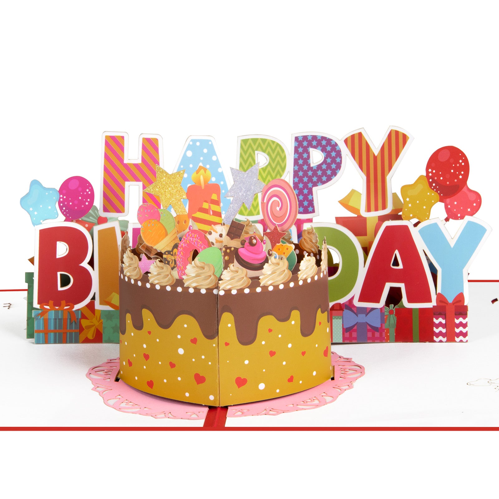 Открытка на день рождения Candy Cake 3D Pop Up