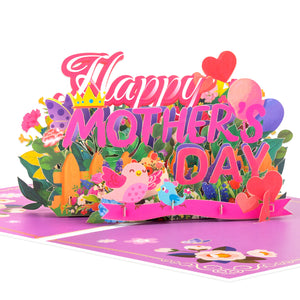 Happy Mother's Day Pop-Up Card with Floral Design Magic Ants