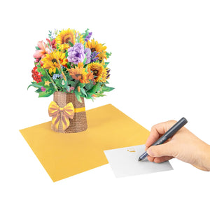 3D Sunflower Bouquet Pop Up Card - Unique Pop-Up Flower Greeting Card for Mother's Day, Birthday, Anniversary & Special Occasions Magic Ants