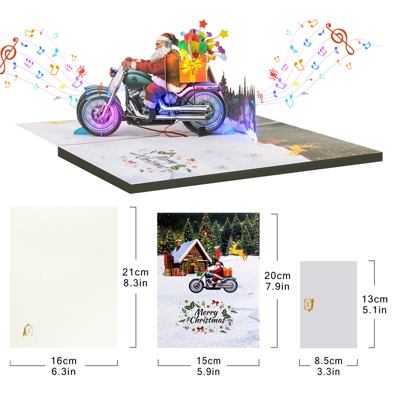 Snowmobile 3D Musical Pop-Up Christmas Card