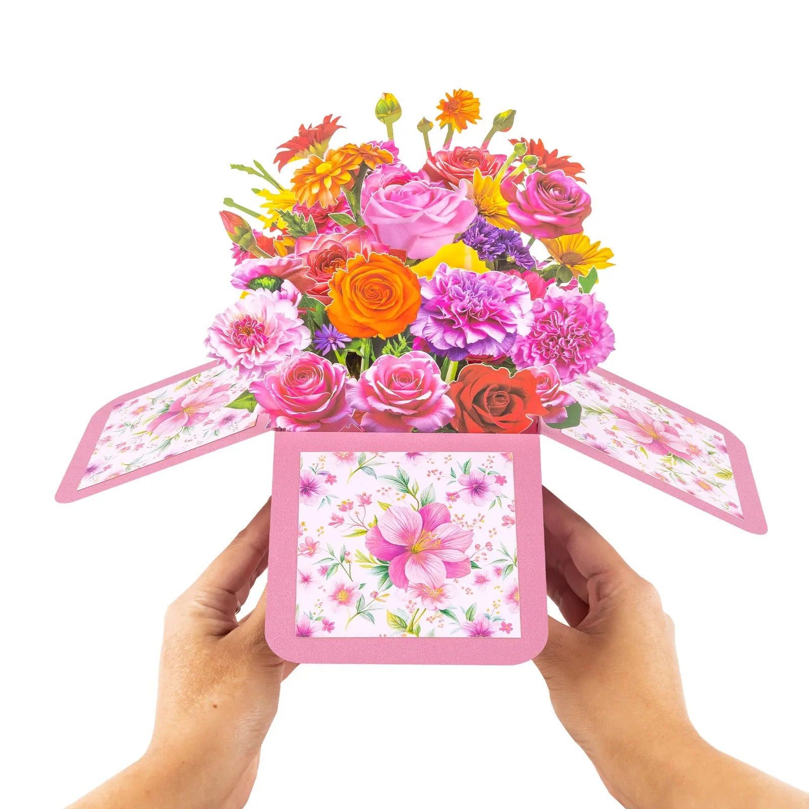 Flowers Pop Up Box Card - 3D Rose & Carnations Bouquet Box | Handmade 3D Card | Unique Gift for Mother's Day, Birthday, Anniversary, Any Occasion Magic Ants