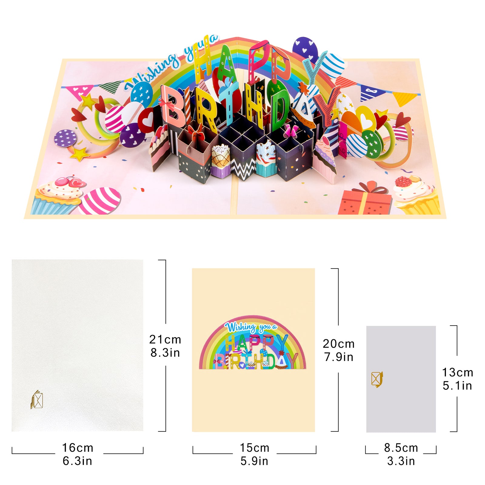 3D Pop Up Открытка Желаю Вам Счастливого Дня Рождения