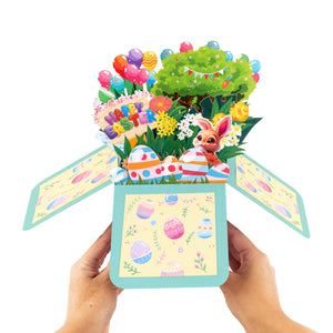 Happy Easter Pop Up Card - 3D Bouquet Box | Handmade 3D Card | Unique Gift for celebrating Easter Magic Ants