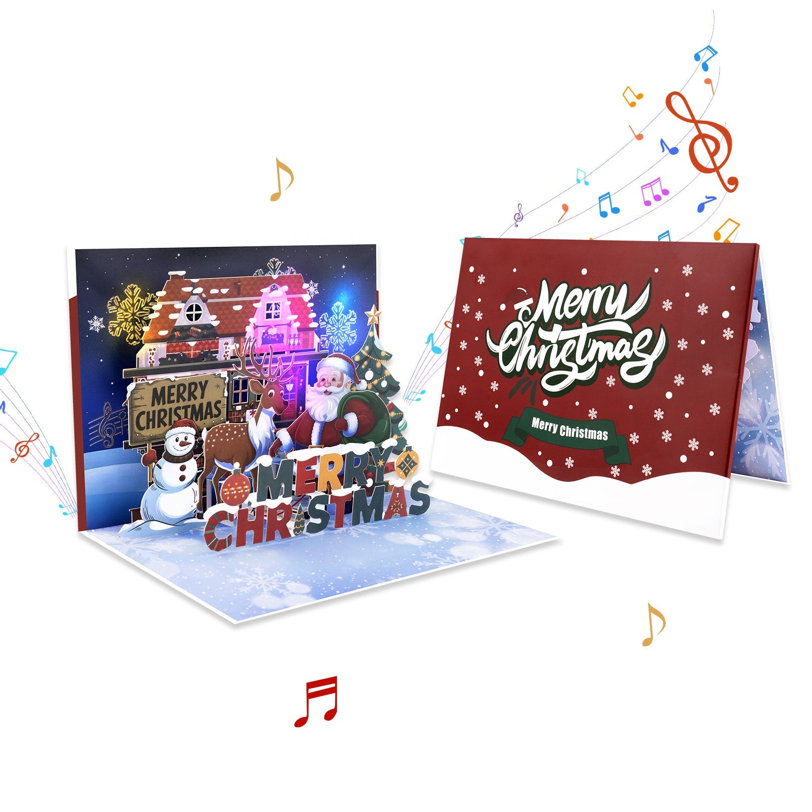 3D Christmas Pop Up Card with Music - Holiday Greeting Card for Family & Friends Magic Ants