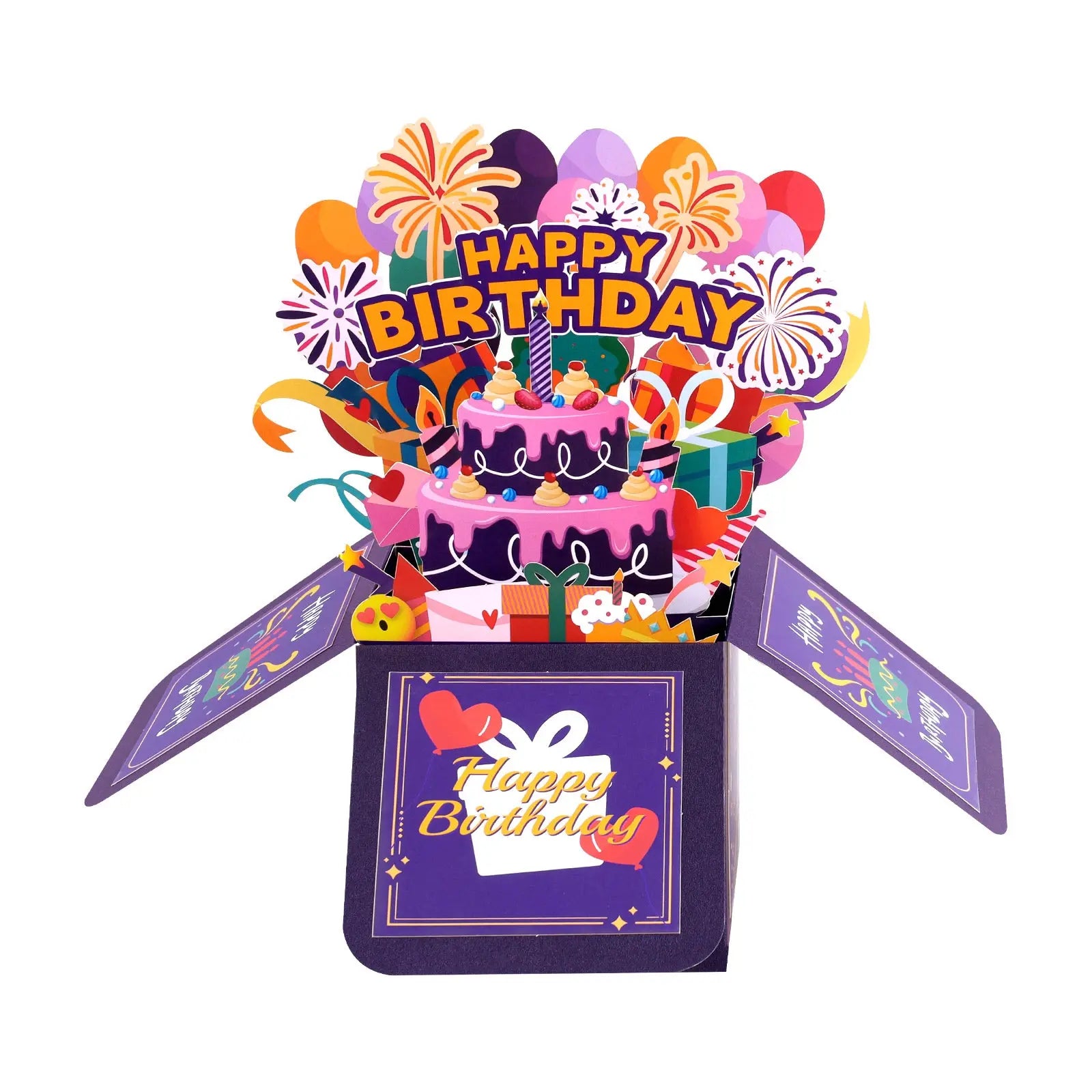 Birthday Gift Box Pop Up Card - 3D Celebration Bouquet Box Design | Handmade Birthday Keepsake Gift Magic Ants