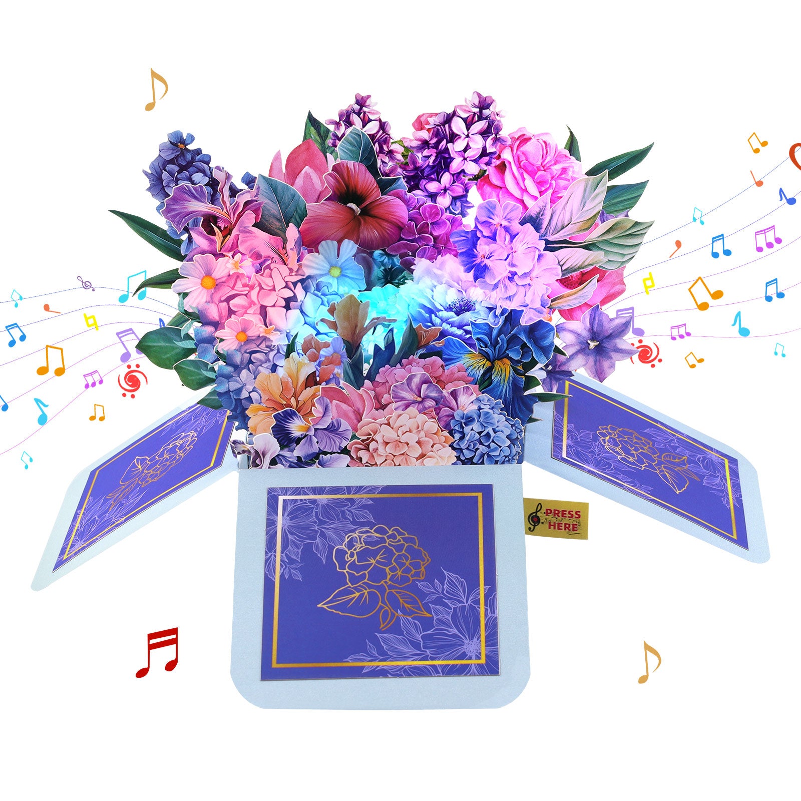 Musical Birthday Pop-Up Card with Flower Arrangement Magic Ants