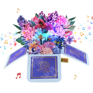 Musical Birthday Pop-Up Card with Flower Arrangement Magic Ants