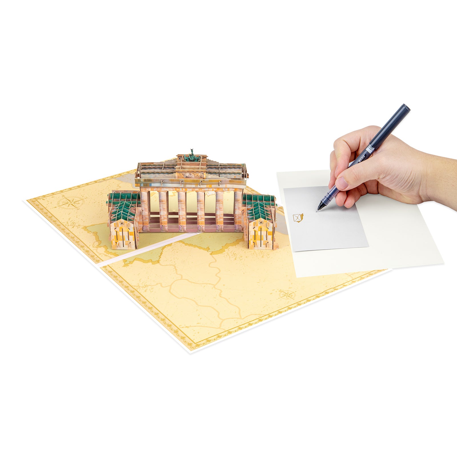 Architectural details on the Brandenburg Gate pop-up card