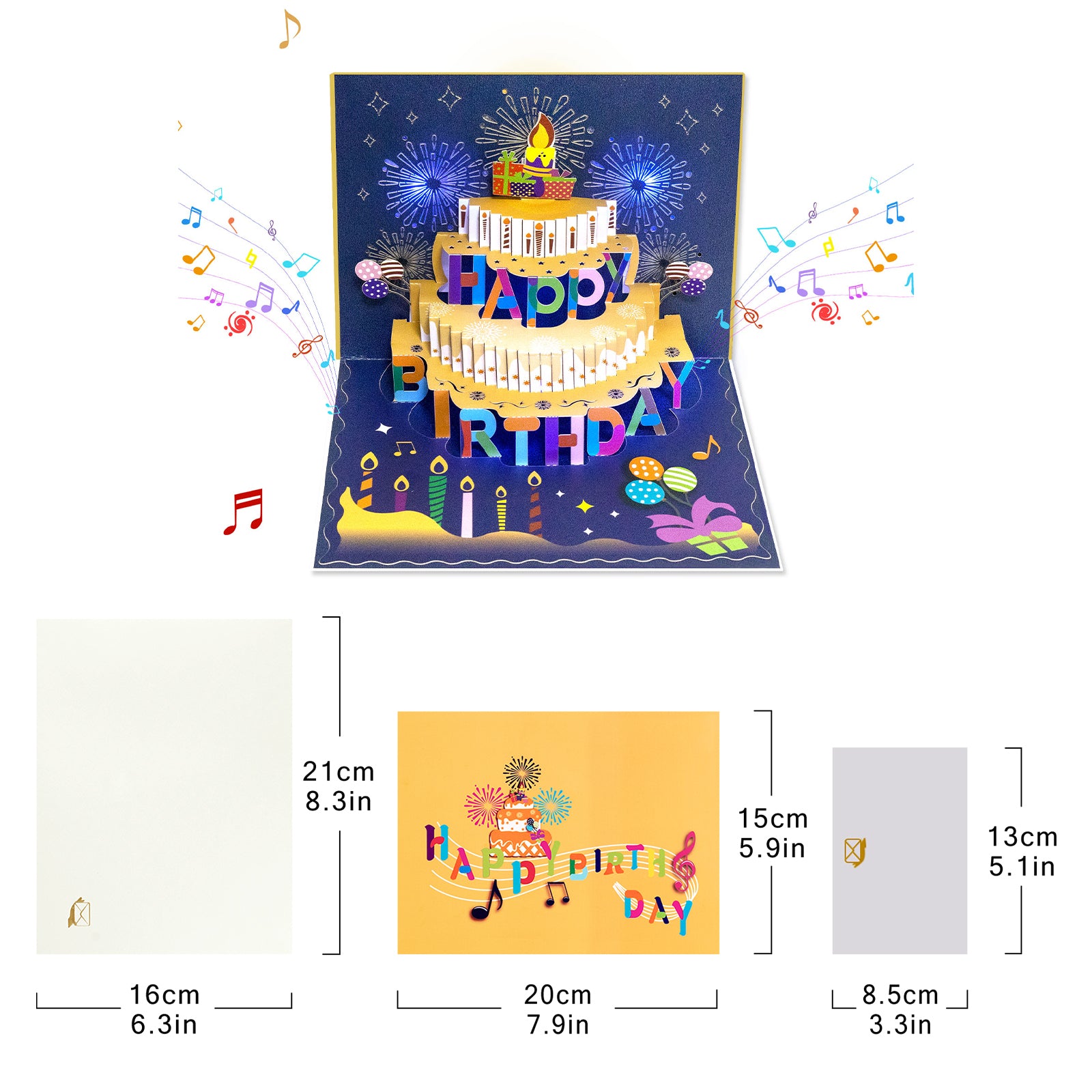Musical Birthday Pop-Up Card | Colorful Birthday Cake Design Magic Ants