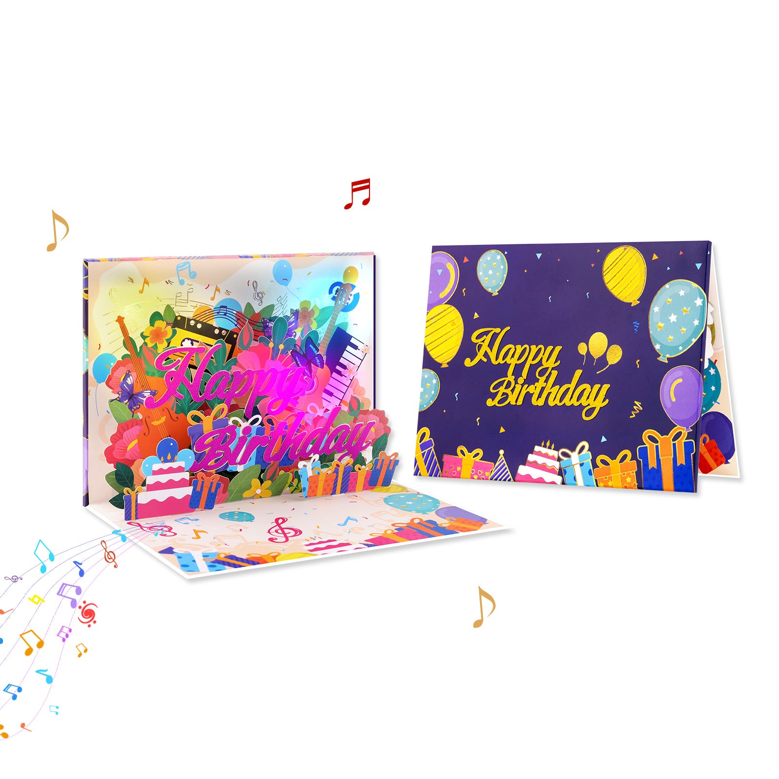 Musical Birthday Pop-Up Card with Flower Scene Magic Ants