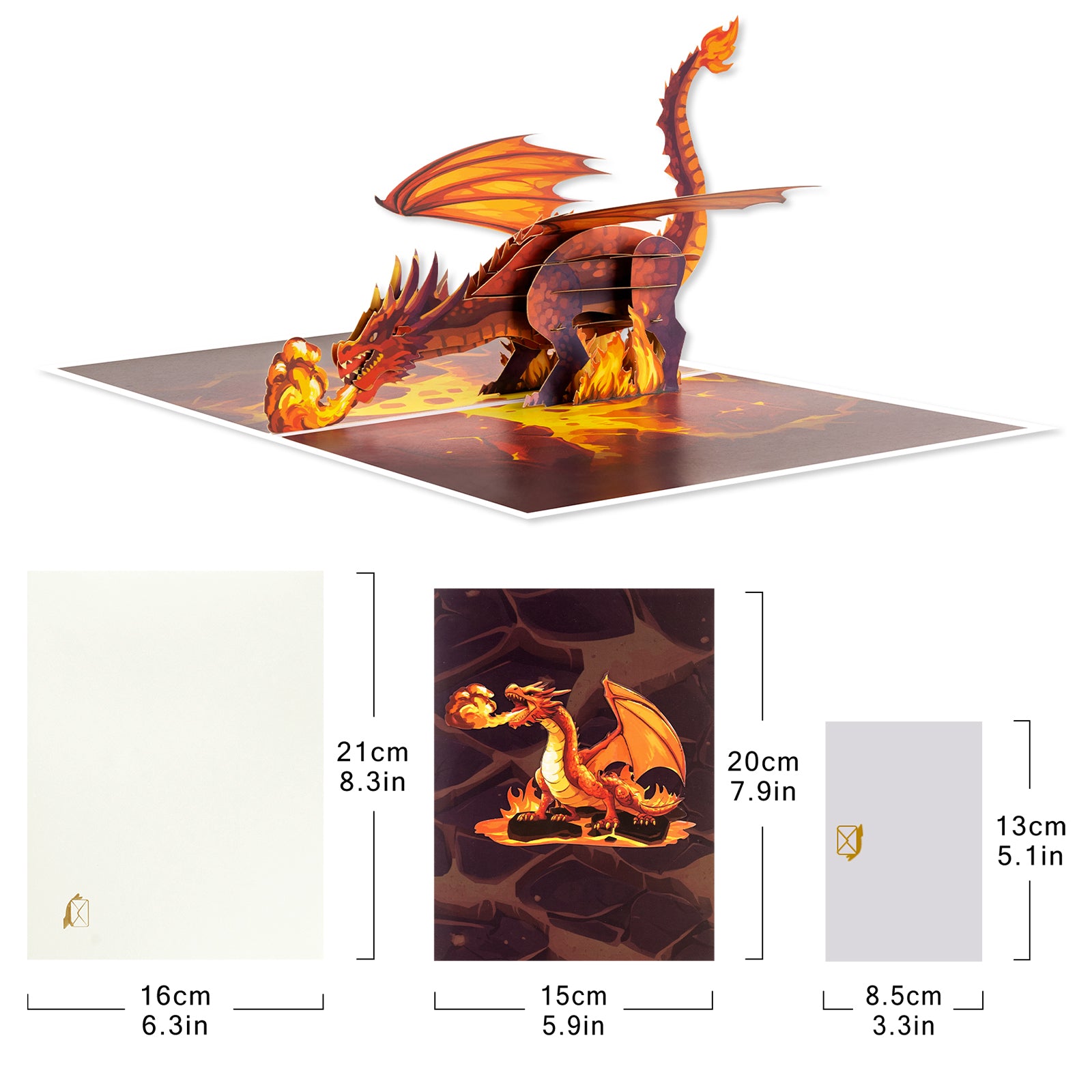 Dragon Pop-Up Card for Fantasy Fans, Birthdays & Celebrations Magic Ants