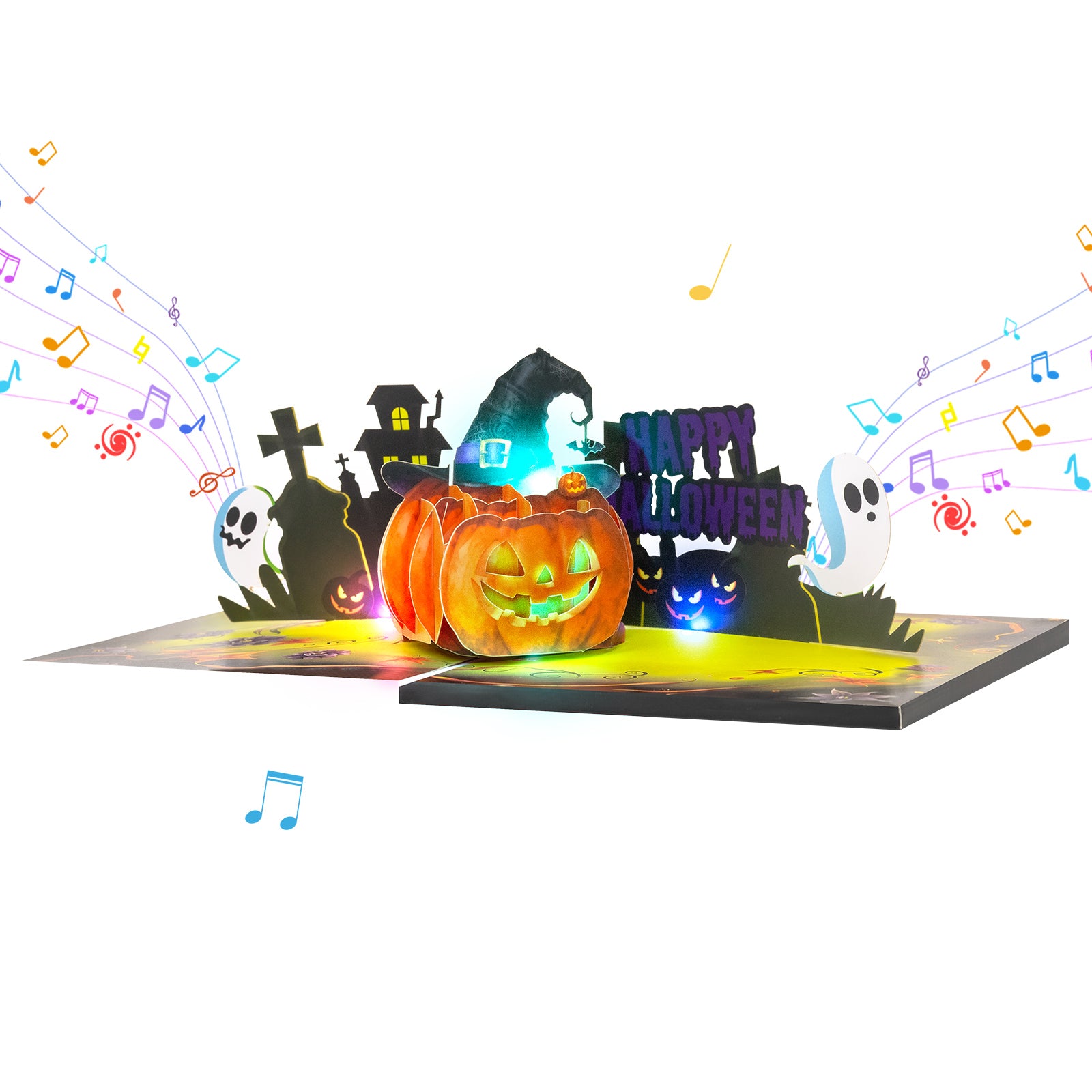 Halloween Musical 3D Pop-Up Card | Personalized Spooky Greeting Card with Music