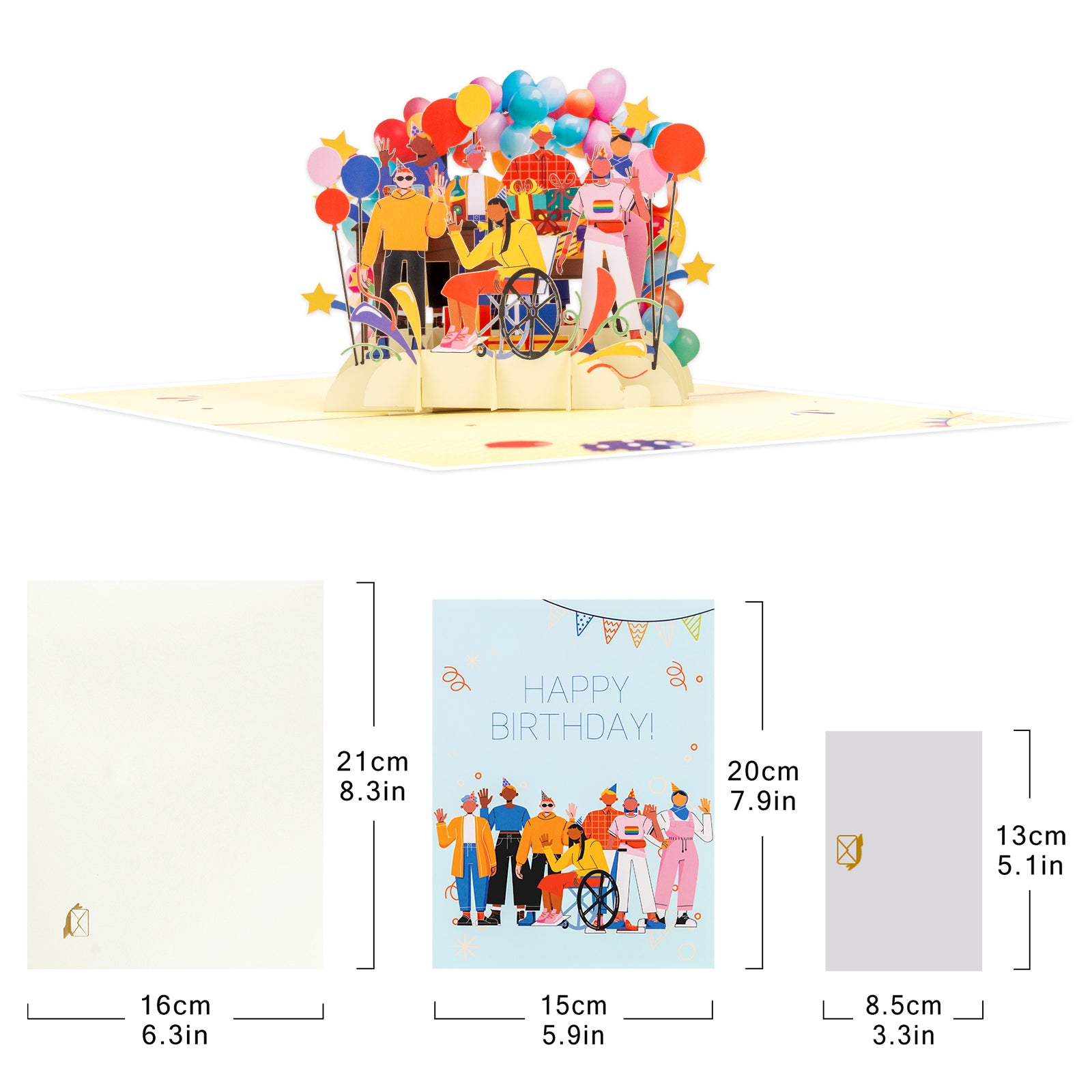 Inclusive Birthday Party 3D Pop-Up Card