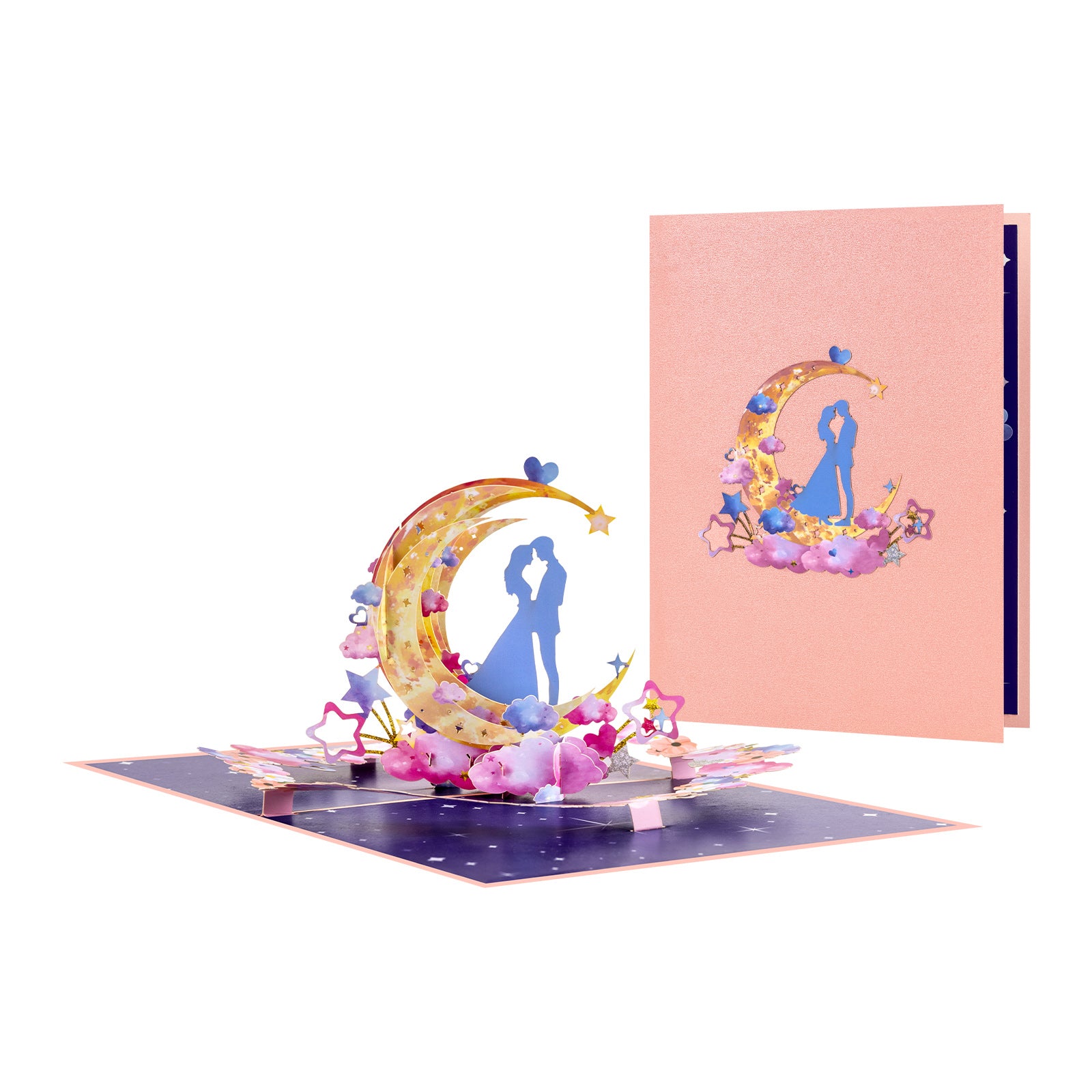 Romantic 3D Pop up Card for Valentine's Day | Moon with Dancing Couple Design | Perfect Gifts for Her Him Magic Ants
