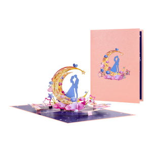 Romantic 3D Pop up Card for Valentine's Day | Moon with Dancing Couple Design | Perfect Gifts for Her Him Magic Ants