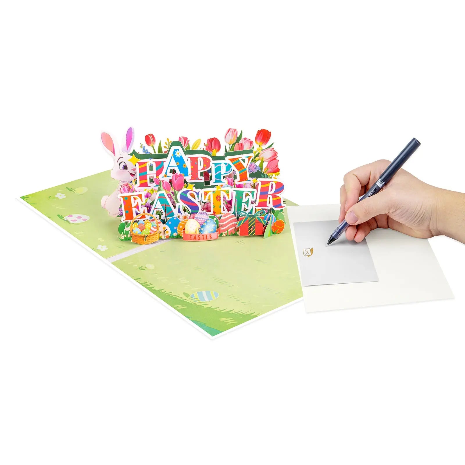 Cheerful Easter Pop-Up Card | Colorful 3D Happy Easter Lettering Design Magic Ants