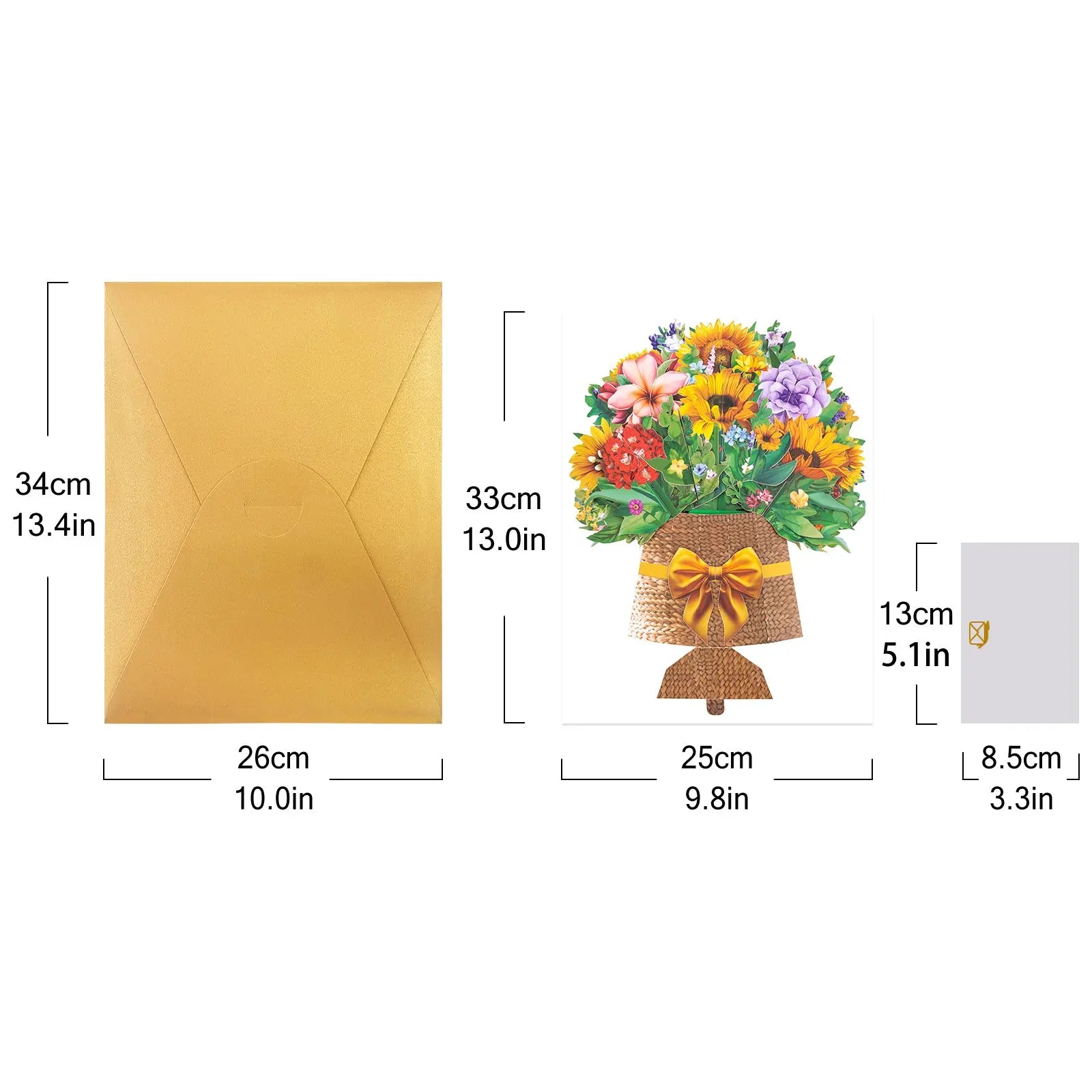 3D Sunflower Bouquet Pop Up Card - Unique Pop-Up Flower Greeting Card for Mother's Day, Birthday, Anniversary & Special Occasions Magic Ants