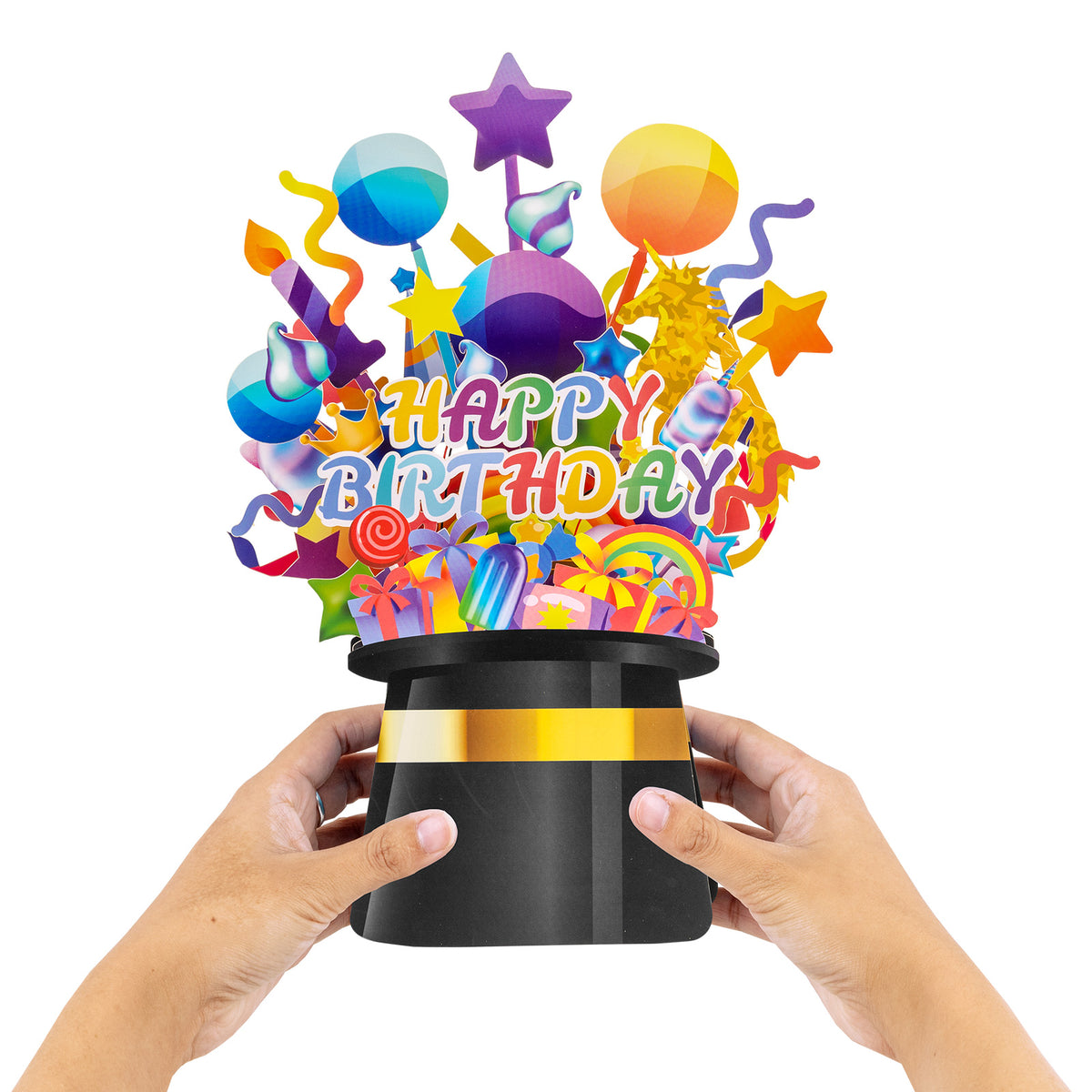 Birthday Pop-Up Bouquet Card - Magic Top Hat Celebration