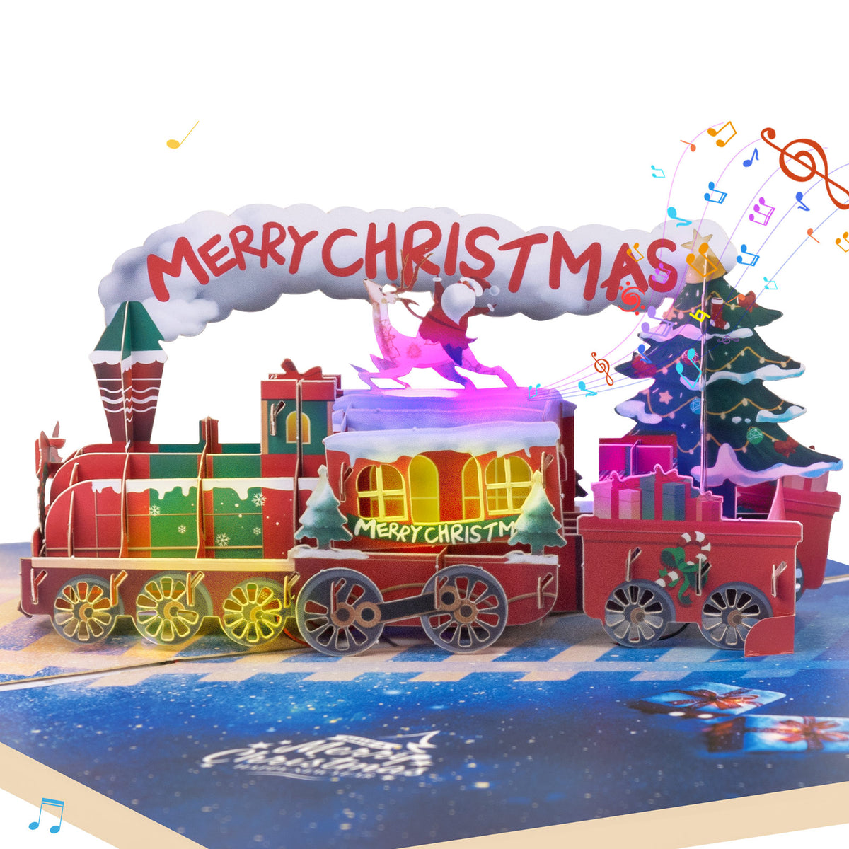 Christmas Train 3D Musical Pop-Up Card
