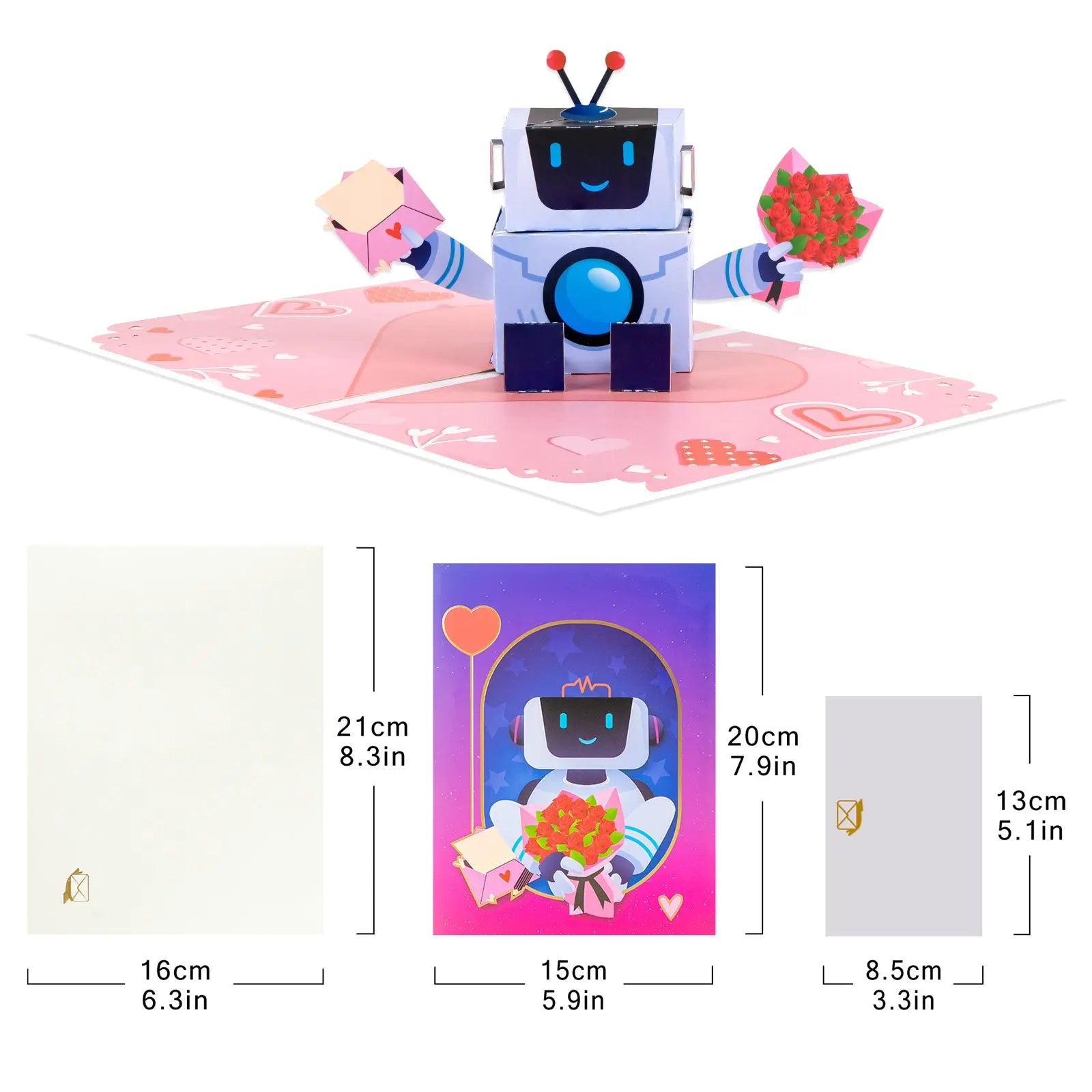 Romantic Robot Love Pop-up Card - Perfect Gift for Valentine's Day, Birthday, Anniversary Magic Ants