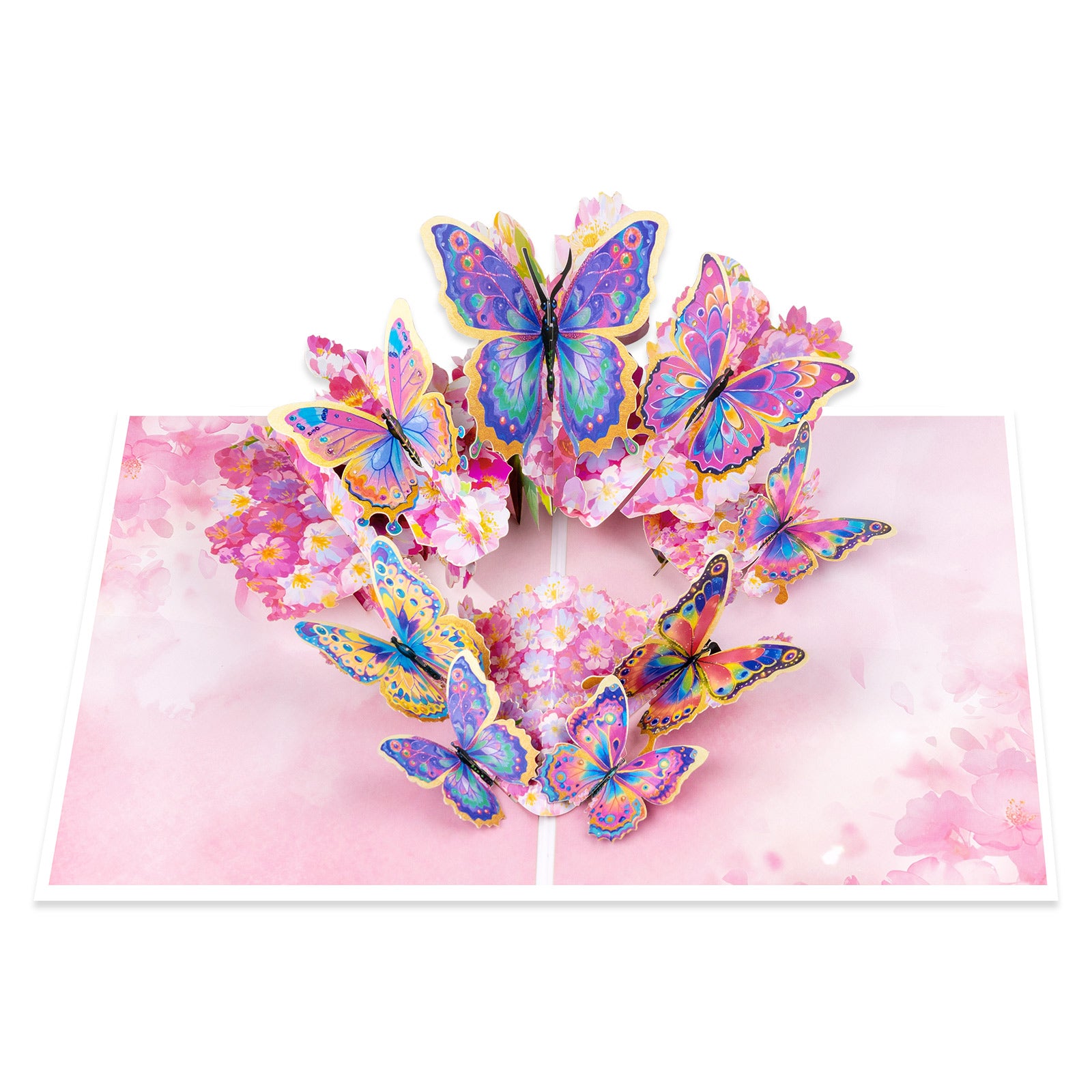 3D Pop Up Card - Butterflies and Cherry Design - Handmade Greeting Card for Birthday, Thank You, Mother's Day & More