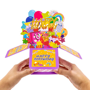 Happy Birthday Box Pop Up Card - 3D Foldable Box | Unique Birthday Gift Card Magic Ants