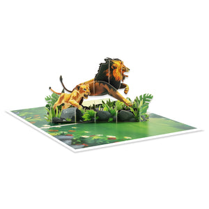 Powerful Father's Day Pop-Up Card | Lion Dad and Cub Design Magic Ants