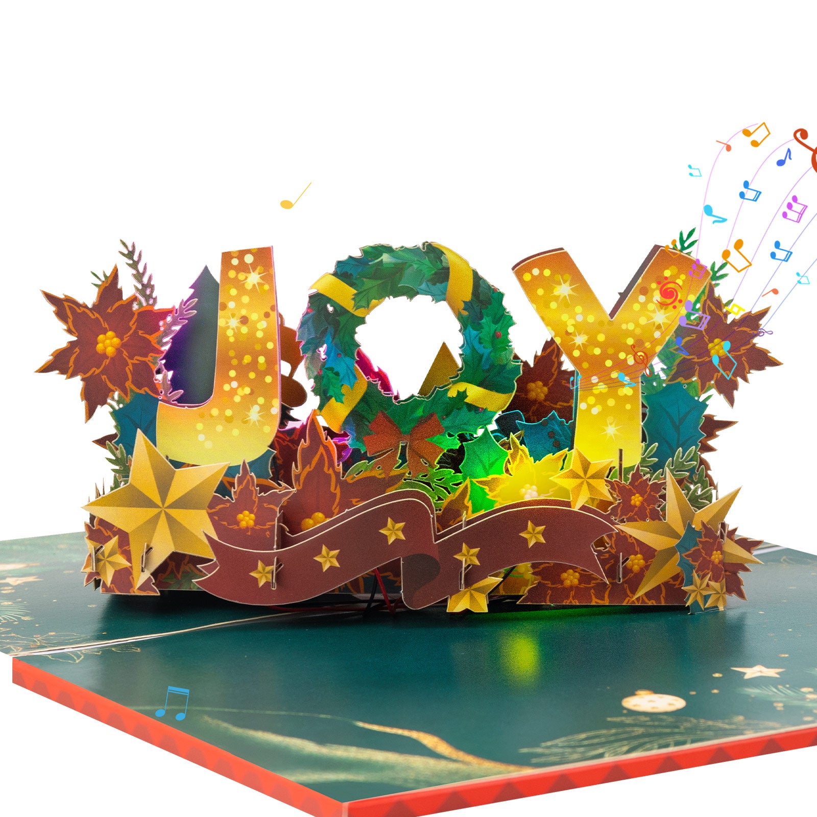 JOY 3D Musical Pop-Up Christmas Card