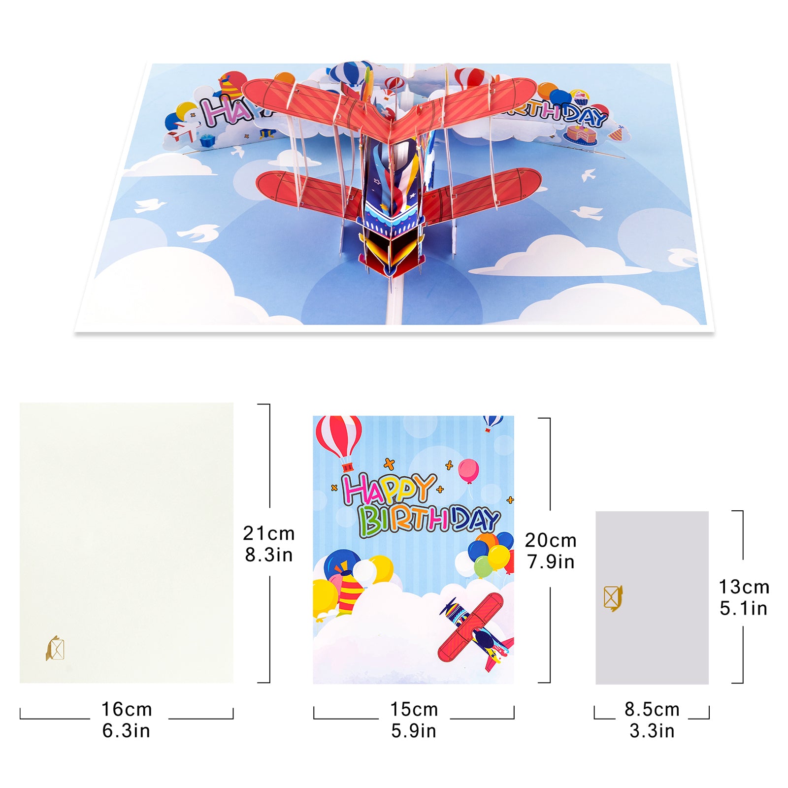 Jet Plane Birthday Pop-Up Card for Kids, Husband, Aviation Lovers Magic Ants
