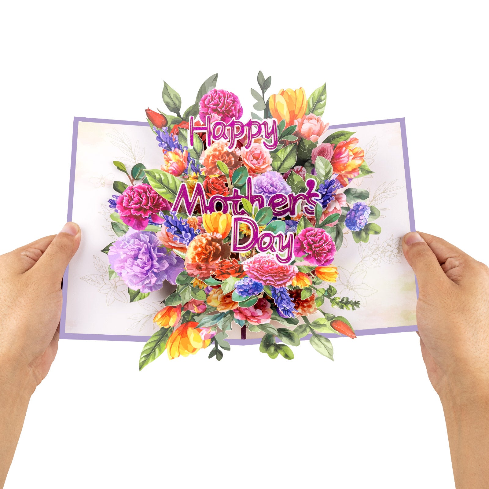 Mother's Day Pop-Up Card | Carnation Flowers Design Magic Ants