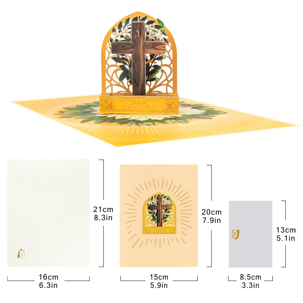 Cross in Sunlight 3D Religious Pop-Up Card