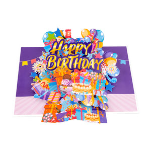 Happy Birthday Pop-Up Card | Gift Boxes and Balloons Design Magic Ants