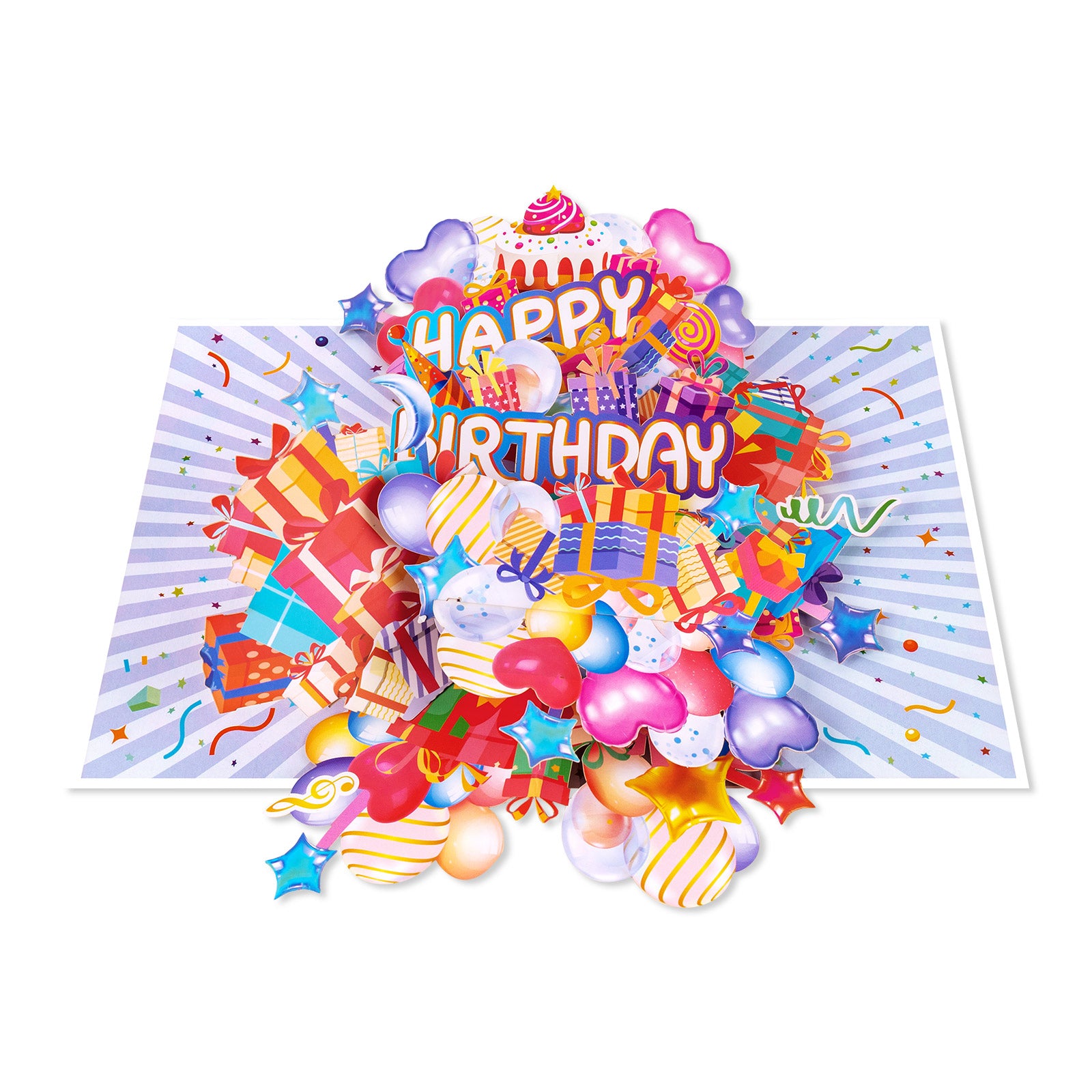 Happy Birthday Pop-Up Card | Gifts and Balloons Design Magic Ants