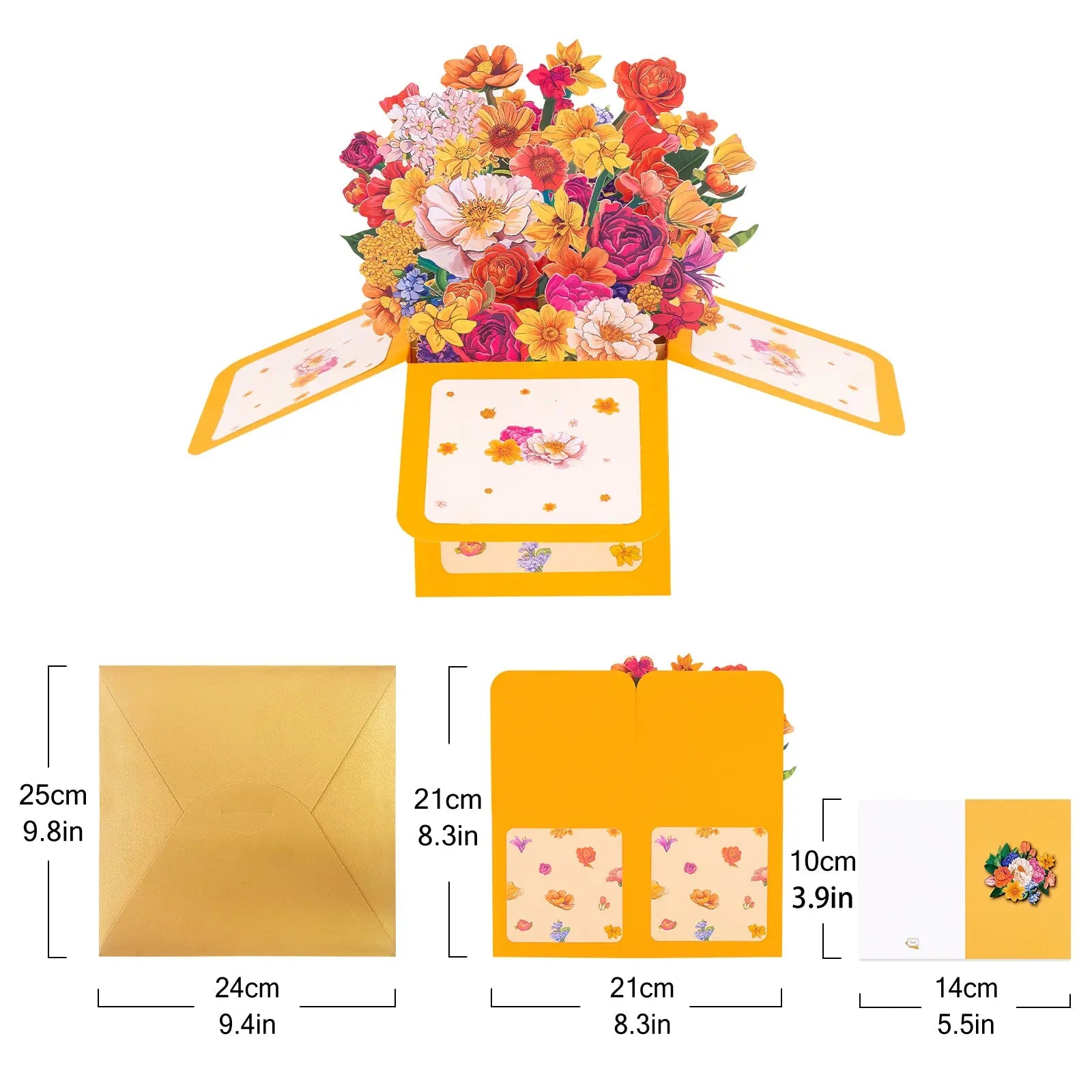 Flowers Bouquet Pop Up Box Card - 3D Bouquet Box | Handmade 3D Card | Unique Gift for Mother's Day, Birthday, Anniversary, Any Occasion Magic Ants