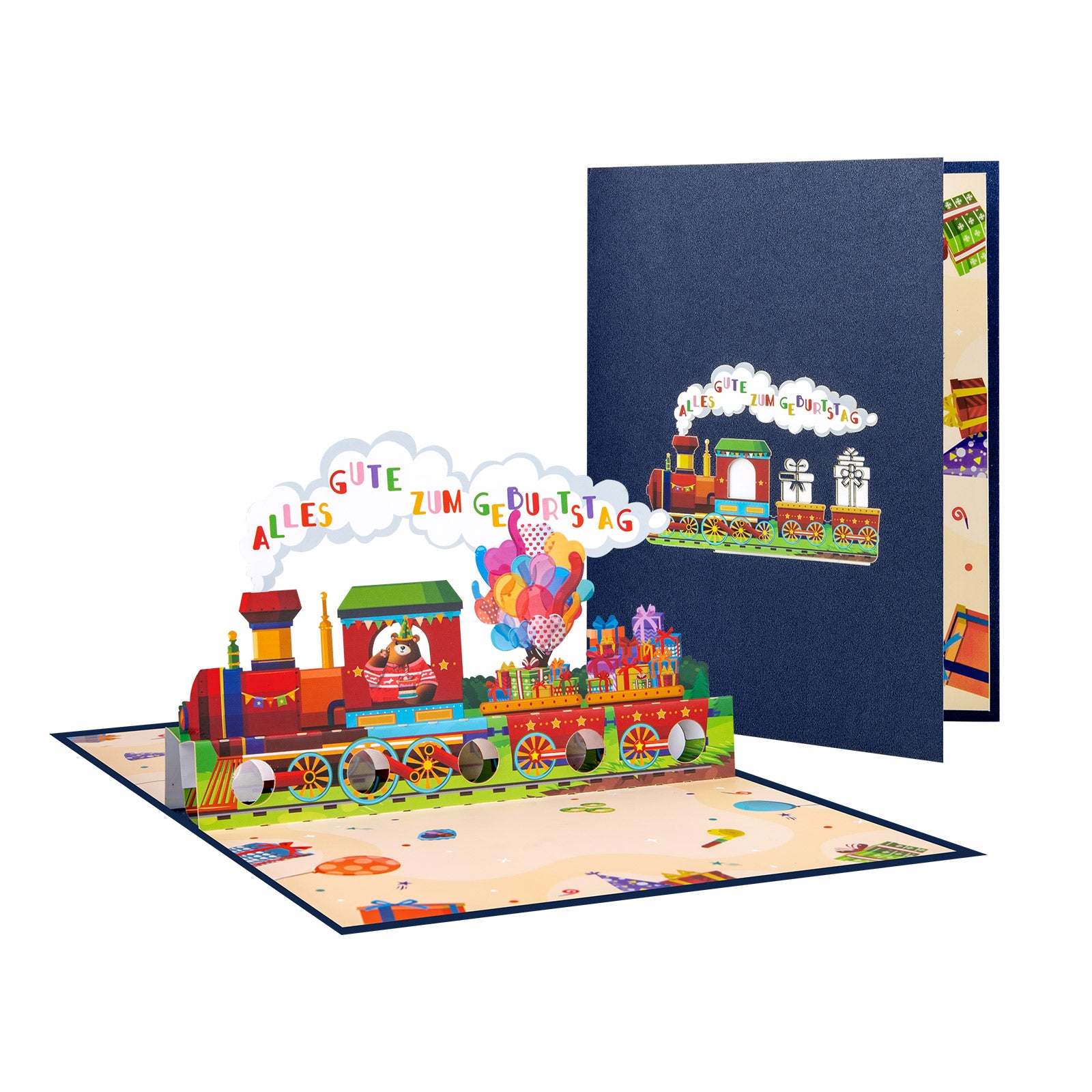 Birthday Pop Up Money Gift Card - 3D Birthday Train Greeting Card with Cash & Gift Card Holder