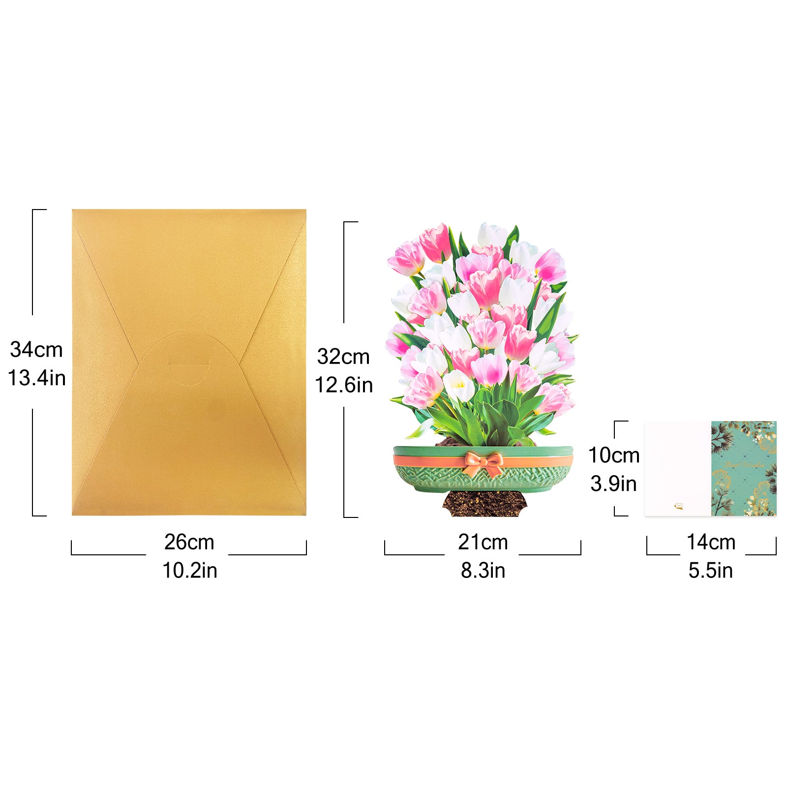 Tulip Bouquet 3D Pop-Up Card | Personalized Spring Floral Greeting Card for Birthdays & Mother's Day